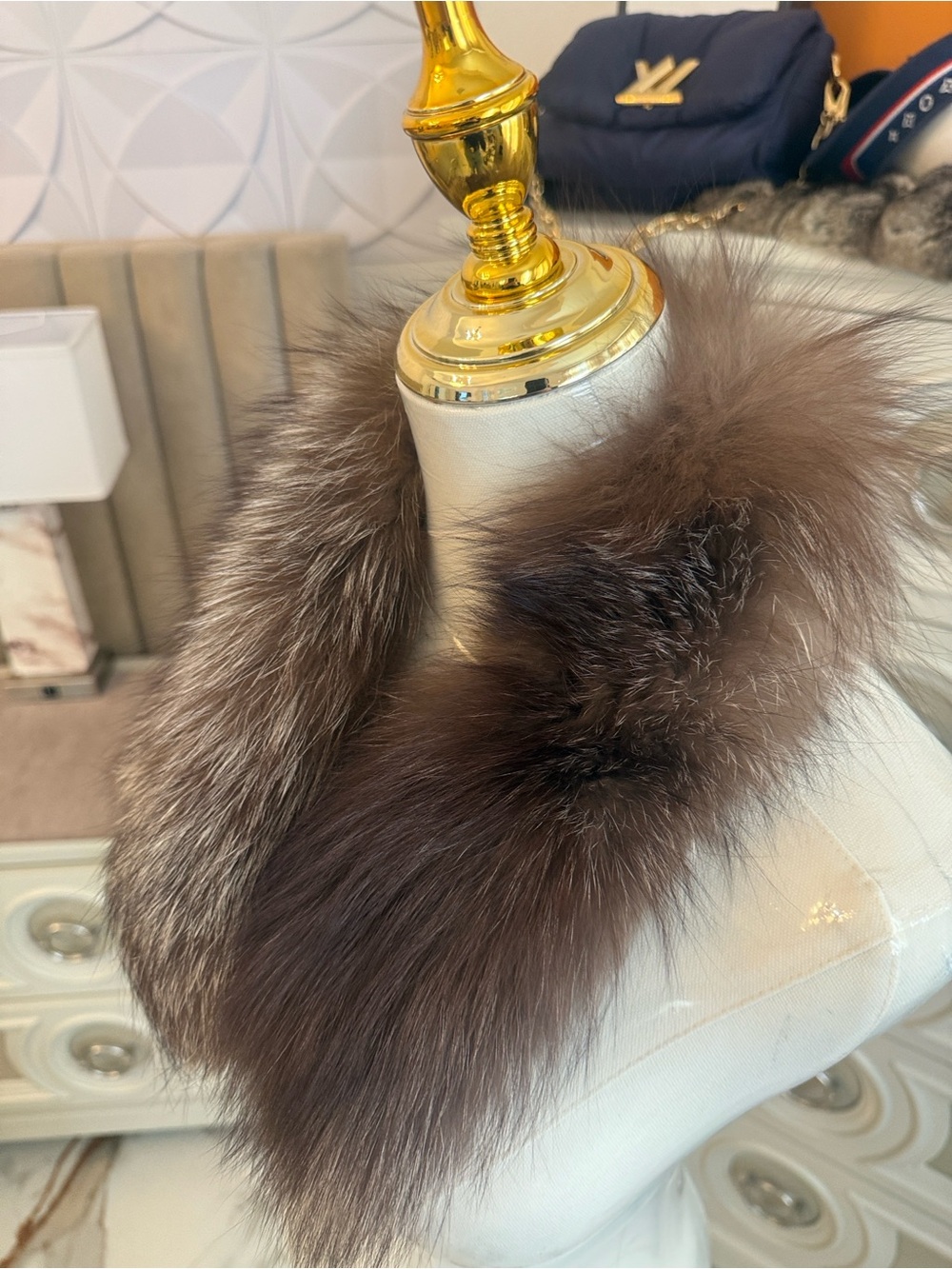 Real Fox fur scarf silver fox